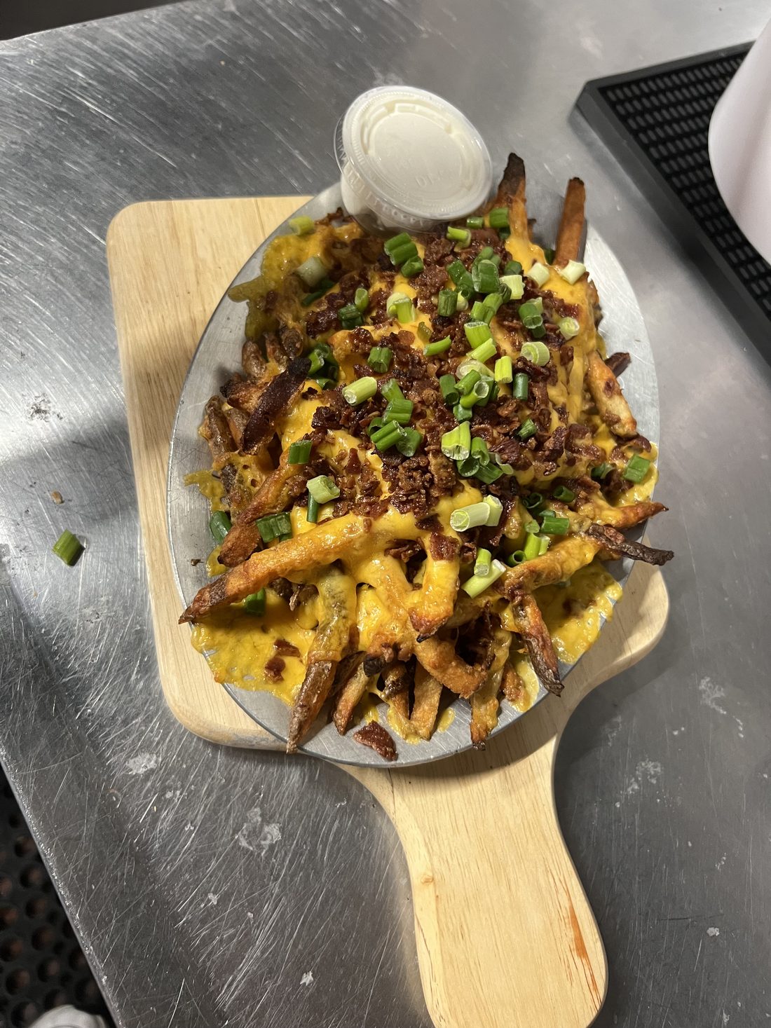 Loaded bacon cheese fries at Kelly's Keywest